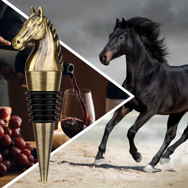 minamix Vintage Horse Head Bottle Stopper – Classic Wine Preservation Cap - Image 2