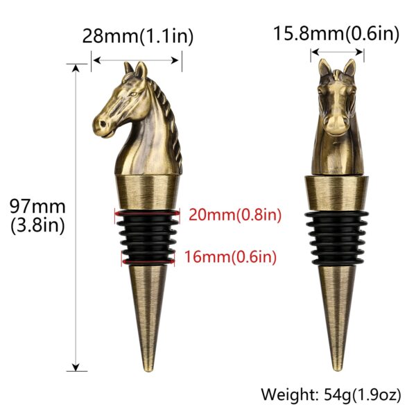 minamix Vintage Horse Head Bottle Stopper – Classic Wine Preservation Cap - Image 9