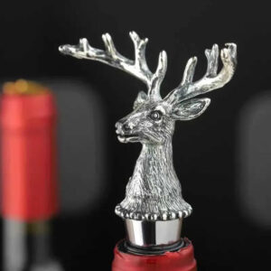 minamix Deer Head Bottle Stopper – Rustic Wine Preservation Cap