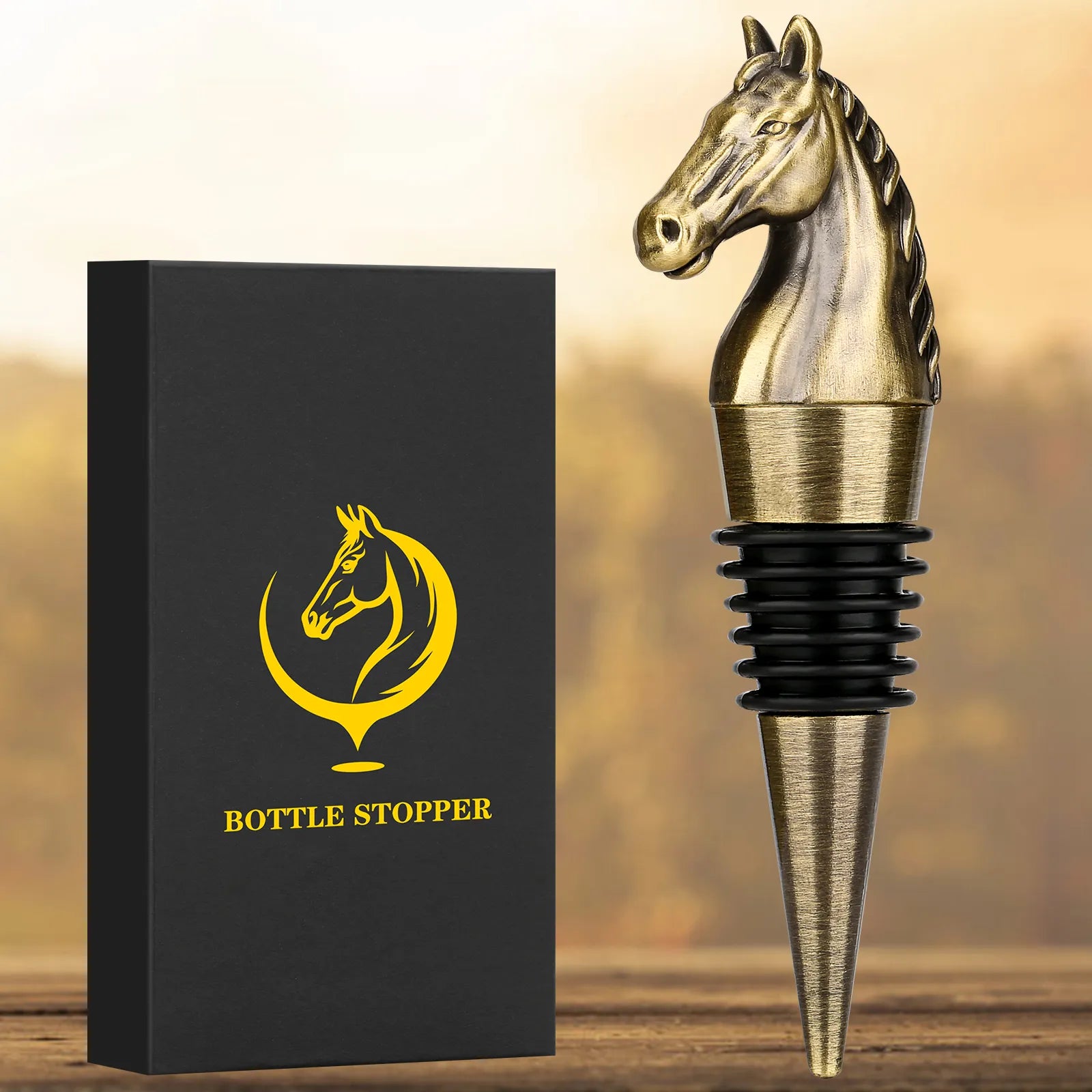 minamix Vintage Horse Head Bottle Stopper – Classic Wine Preservation Cap