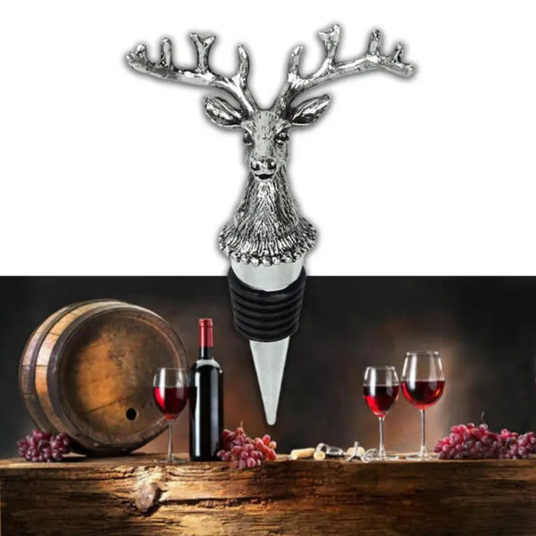 minamix Deer Head Bottle Stopper – Rustic Wine Preservation Cap - Image 4